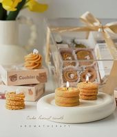 Bougie parfumée en forme de biscuits, bougie décorative en cire de soja à l'arôme de biscuits, pour la table, accessoire photo, anniversaire, méditation, soulagement, ambiance, yoga