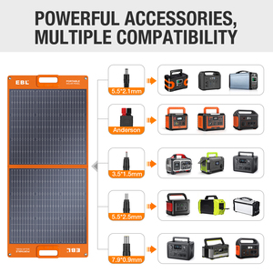 Panneaux solaires monocristallins pliables EBL Sunpower, petits, 100W, mono, portables, flexibles, sac solaire pliable - Product Image 2