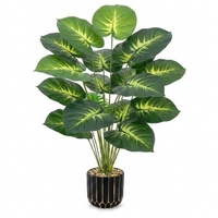 YOPIN-6123 Plantes artificielles en pot de 30 pouces, collection de feuilles vertes, pour la décoration de la maison