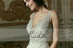 Abiti <span class=keywords><strong>da</strong></span> sposa lunghi a <span class=keywords><strong>sirena</strong></span> con scollo a V in cristallo PWD-H1145 Ruolai - Product Image 5