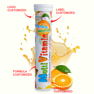 Comprimés effervescents multivitaminés pour enfants OEM, 20 unités, avec Calcium, Magnésium, Zinc, Vitamine D3, saveur fruits mélangés, sans sucre, bien-être quotidien - Product Image 3