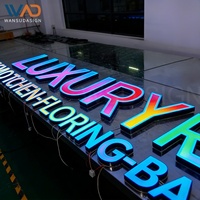 Enseigne lumineuse à lettres en relief LED RGB, lettres LED personnalisées, panneau d'enseigne pour la publicité commerciale et les enseignes d'entreprise