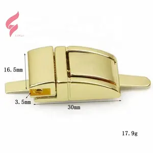 Lihui Factory Wholesale Custom Bag Parts Accessories Handbag Lock Hardware Zinc Alloy Metal Push Lock For Bag