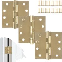 Charnières de porte noires en acier inoxydable, 4x4 pouces, à roulement à billes, coins carrés robustes, 3 pièces