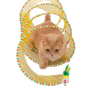 मज़ेदार कार्टून शैली डबल-हेड इंटरैक्टिव बिल्ली खिलौना के आकार ढहने वाले जीवन के लिए बिल्ली सुरंग - Product Image 1