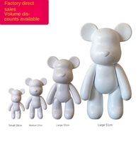 Kit de bricolage tendance : Figurine d'ours vierge à peindre pour décoration de salon – Ensemble de peinture pour atelier d'artisanat Ours Violent