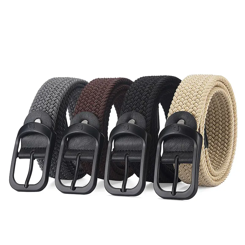 Cinturón elástico de tela trenzada para hombre y mujer, cinturón de tela de diseño personalizado, a la moda, productos de competición China