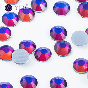 YHB ขายส่งคริสตัลหลากสี คริสตัลสีน้ำเงินเมอริเดียนแบบติดด้วยความร้อนสำหรับตกแต่งเล็บ - Product Image 4