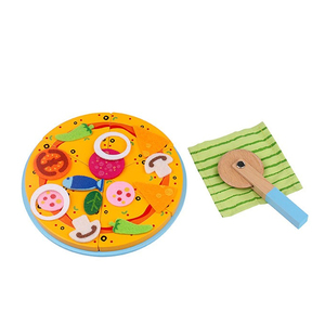 Madera niños comida <span class=keywords><strong>pizza</strong></span> juguete ecológico juego <span class=keywords><strong>de</strong></span> corte - Product Image 1