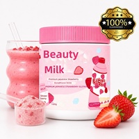 Poudre de Collagène Beauté au Lait Saveur Fraise 180g en Boîte, Comprimés au Glutathion, Disponible à l'Exportation, Durée de Conservation 24 Mois