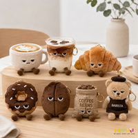 Porte-clés en peluche personnalisé pour barista, logo sur mesure, cadeau de fidélité avec achat pour les marques de café