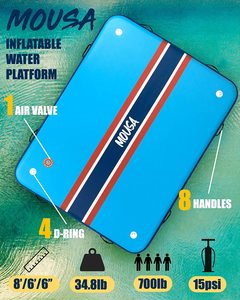 Plataforma Inflable Personalizada OEM de Alta Calidad, Plataforma <span class=keywords><strong>Flotante</strong></span> de PVC con Tecnología Drop Stitch, Plataforma <span class=keywords><strong>Flotante</strong></span> de Agua - Product Image 2