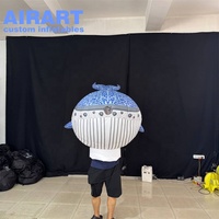 Costume de baleine bleue gonflable personnalisé, costume de performance gonflable sur le thème de l'océan pour défilé