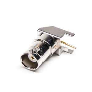 <span class=keywords><strong>Connecteur</strong></span> BNC femelle à angle droit pour montage sur circuit imprimé, 50 ohms, DC-4 GHz, traversant, prise coaxiale Q9 - Product Image 1