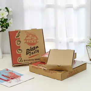Embalaje de cartón corrugado personalizado, Mini caja de Pizza para comida, 7, 10, 12, 13, 14 y 16 pulgadas, 16x16, 33x33