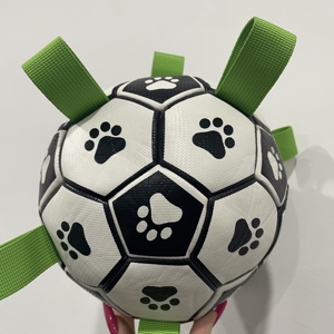 Pelota de Fútbol de PU para Perros, Juguete Interactivo para Mascotas, Divertido Juguete para Perros con Correas, Pelota de Fútbol para Perros con Correas, Pelota de Pastoreo - Product Image 4