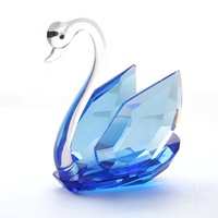 Figurines de cygnes en cristal sablé coloré, cadeaux pour anniversaire de mariage et Noël, design animal, décoration d'intérieur