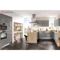 Meuble sous-évier en acrylique haute brillance |   Design moderne |   Cuisine d'appartement |   OEM personnalisé