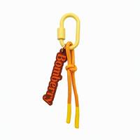 Llavero colgante de acrílico personalizado de gran venta con cuerda trenzada y mosquetón, dijes de moda para mochila, para regalos al por mayor