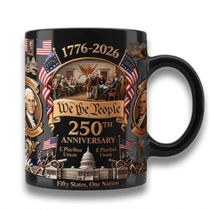 Nuevo Producto Transfronterizo: Taza de Porcelana con Diseño Creativo para el 250 Aniversario de EE. UU., con Logotipo Personalizado, Apta para Microondas, con Asa, Ideal para Regalo - Product Image 1