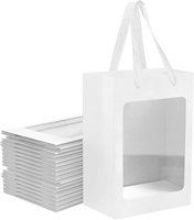 Sacs en papier personnalisables avec fenêtre et poignées pour cadeaux d'entreprise, mariages, baby showers et fêtes