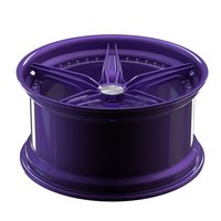Nuevas Llantas de Aleación de Aluminio Forjado 6061 T6 de Cinco Radios Pintadas en Morado Caramelo, Prensadas a 12000T, Certificadas TUV JWL VIA S4-00003, Personalizadas de 18-24 Pulgadas