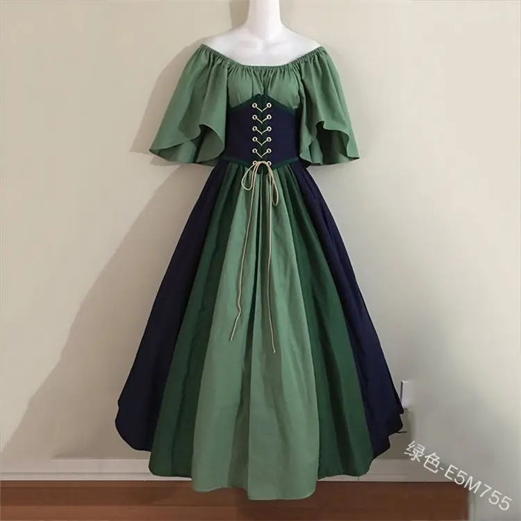 Neue Paläste Retro europäischen Stil Prinzessin Kleider Frauen Korsett Taille Vintage Renaissance Cosplay Kleid