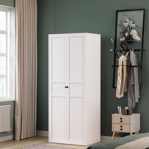 Armoire métallique simple et moderne à 2 portes, meuble de rangement pour vêtements, organisateur pour chambre à coucher - Product Image 1