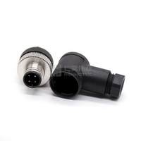 Connecteur M12 4 broches mâle à angle droit, connecteur circulaire Mini Din 4 broches