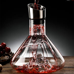 Décanteur à vin créatif en verre transparent, style européen, luxe léger, effet cascade, type iceberg, pour la maison, avec filtre à vin rapide. - Product Image 1