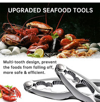 Craquelin à pattes de crabe en métal et alliage de zinc Ouvreur de craquelins à noix de homard Outils de fruits de mer avec pics pour les amateurs de fruits de mer