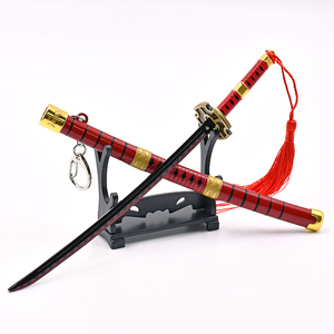 Stock de fábrica Anime Swordman Zoro Katana <span class=keywords><strong>Kitetsu</strong></span> III modelo llavero Pop-up Scabbard Metal Anime espada llavero vacaciones juguete regalo - Product Image 2