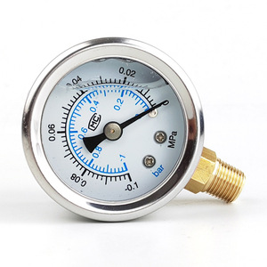 เกจวัดแรงดันน้ำมันเจนีน ราเดียล รุ่น YN-40 -0.1MPa 1บาร์ ตัวเรือนสแตนเลสสุญญากาศ ติดตั้งแนวตั้ง - Product Image 2