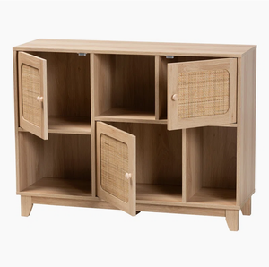 <span class=keywords><strong>Buffet</strong></span> de cuisine et de salle à manger à 3 portes en bois et rotin naturel moderne du milieu du siècle Usine de pieds coniques-<span class=keywords><strong>Buffet</strong></span> direct - Product Image 2