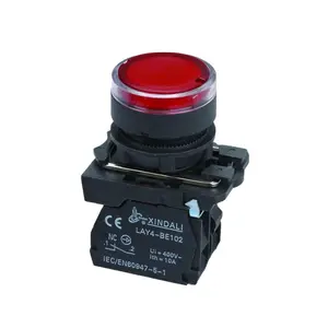 LAY4-EW3462 electrical industrial power switch red plastic led lamp push button