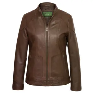 2023 dernière conception de qualité supérieure femmes Bomber veste en cuir respirant coton rempli en gros disponible en vrac fini - Product Image 5