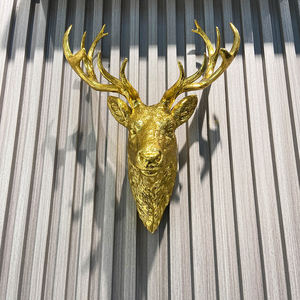 تمثال رأس غزال ذهبي من الراتنج للتعليق على الحائط من ستار كرافت، زينة عيد الميلاد، ديكور منزلي، قلادة للزينة - Product Image 3