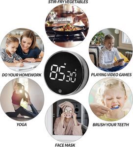 Temporizador LED para Gimnasio y Cocina, Mini Temporizador de Estudio para Niños, Temporizador Digital de Cuenta Regresiva para Huevos y Cocina - Product Image 1