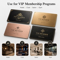 Carte de membre VIP personnalisée en métal, acier inoxydable noir et or, pour hôtel, club, salon, Tarjeta VIP, Carte Membre, OEM, en gros