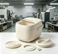 Fabrication OEM de moules d'injection plastique pour coques de cuiseurs à riz, couvercles de ventilation à vapeur, échantillons, service de prototypage CNC