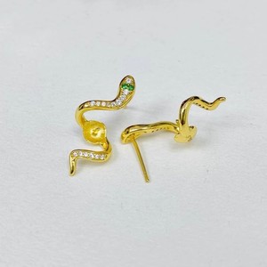 ต่างหูเงินแท้ S925 รุ่น WENCHI 10820 สำหรับประดับมุก DIY รูปทรงถาดกลวง ลายงู พร้อมลูกปัดกลมขนาด 8-9 มม. ผลิตในจีน - Product Image 3