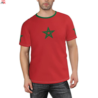 Ensemble de football d'été à manches courtes avec t-shirt drapeau du Maroc, cadeau personnalisé pour les fans de mode, article de football pour événements sportifs