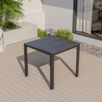 Ensemble de salle à manger d'extérieur en métal et bois, résistant aux intempéries, table et chaises pour patio, jardin et cour, mobilier de loisirs