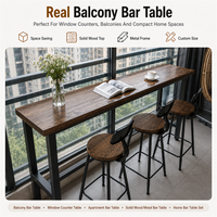 Ensemble table et tabourets hauts industriels modernes avec finition thermolaquée, mobilier de salle à manger en métal et bois pour café et bar à domicile