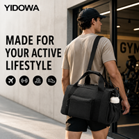 Sac de sport avec compartiment à chaussures, pochette amovible pour articles mouillés et secs, poche latérale pour bouteille d'eau, sac de sport pour la gym, les voyages, la natation, les sports pour hommes