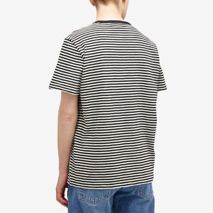 Trống 100% Cotton Biểu Tượng Tùy Chỉnh T-Shirt Chất Lượng Cao Bán Buôn Ngắn Tay Áo Chàng Trai Màu Đen Và Trắng Người Đàn Ông Sọc Giản Dị T-Shirt - Product Image 3