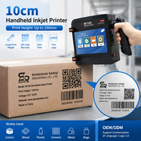 Imprimante à jet d'encre portable de 10 cm, imprimante à jet d'encre portable multilingue pour l'impression d'étiquettes, de cartes et de tubes