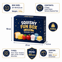 Southpeak Toy Squishy Fun Box Food Edition 8PC Jouets sensoriels à presser Pain Fromage Pomme Patte de chat Glaçon Beurre 21x19cm OEM WS