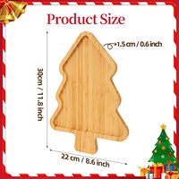 Kersttafelblad van bamboe, vintage, voor charcuterie, feestjes en feestdagen