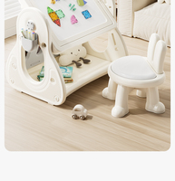 Nouvelle Table Pliante Éducative en Plastique pour Enfants 2025, Meuble d'Étude avec Blocs de Construction et Tableau de Dessin pour 2-9 Ans, 68x33x57cm